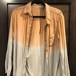 Long Sleeve Ombré Button Up